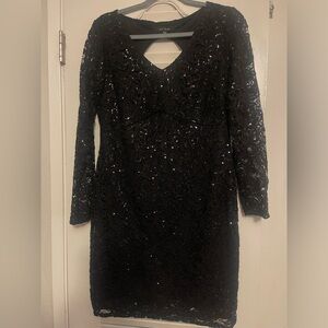 Blue Sage Black lace and sequence dress